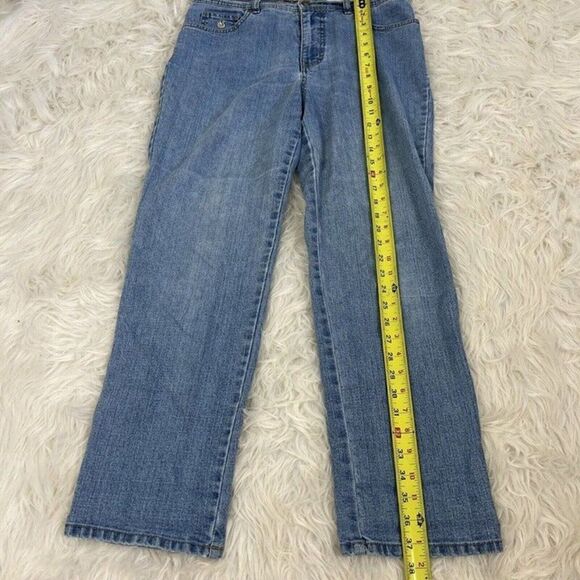 Gloria Vanderbilt Amanda 10 Petite Women's Denim Jeans Blue Taped Light Wash - Picture 6 of 12